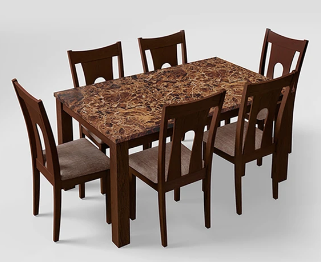 Godrej Amber Dining Table 6 Seater with Honey Dining Chair
