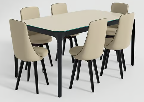 Godrej Interio Opulent 6 Seater Dining table with Dining Chairs